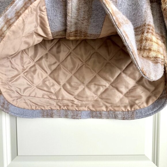 THE ANDAMANE Evita Wool Blend Check Plaid Shirt Jacket in Blue Multi Size XS - Picture 7 of 8